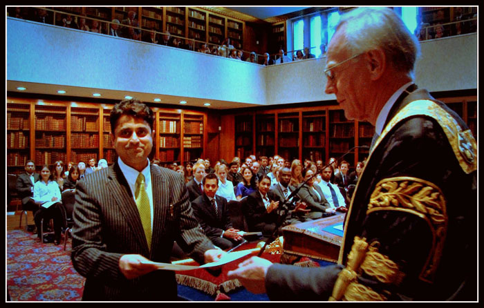 At the Royal College of Physicians, London, Receiving the Prestigious MRCP ( UK ) Degree Award.